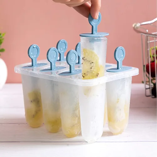 Vista 5 de Moldes de paletas de silicona, 8 moldes de silicona para paletas, moldes de paletas de hielo caseros sin BPA, reutilizables de fácil liberación