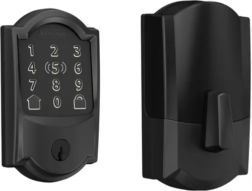 Vista 22 de Schlage Encode Smart WiFi Deadbolt Lock with Camelot Trim, Aged Bronze Bronce Envejecido