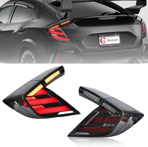 Vista 10 de HCmotion Conjunto de luces traseras LED para Honda Civic 10Th Gen Hatchback Tipo R FK7 FK8 2016-2021 con señal secuencial, animación LED DRL Start