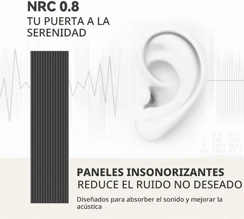 Vista 6 de Upick Paneles de pared de listones de madera acústica de MDF, 94.5 x 24 pulgadas, negro mate, paquete de 2