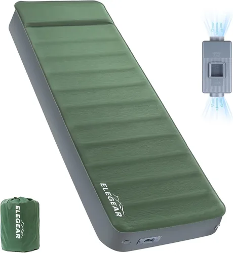 Vista 14 de Elegear Colchoneta autoinflable de aire y espuma, colchón de camping de espuma viscoelástica ultragruesa de 4" con bomba eléctrica incorporada
