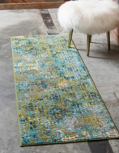 Vista 4 de Tapete Unique Loom colección Jardin para múltiples áreas, abstracta, vibrante, Polipropileno, Gris/Marrón