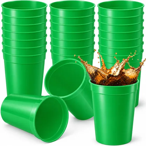 Vista 21 de Yungyan Paquete de 12 vasos de plástico reutilizables de 16 onzas, 4