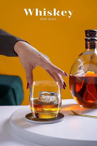 Vista 3 de LEMONSODA Old Fashioned - Vasos de whisky de cristal con caja de lujo, vasos de 13 onzas para whisky, bourbon, licor y bebidas de cóctel, 100%