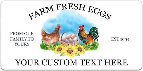 Vista 16 de Etiquetas Adhesivas Personalizables para Cartones de Huevos de Gallina Tamaños de 2"-4" Etiquetas de Empaque Personalizadas para Huevos Frescos
