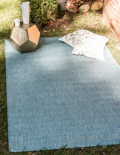 Vista 17 de Unique Loom Collection - Alfombra casual de transición sólida jaspeada para interiores y exteriores