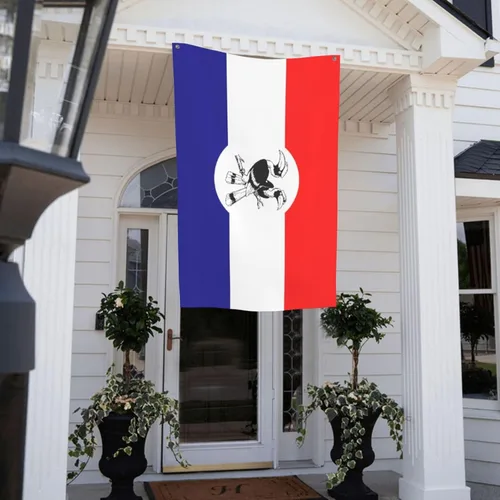 Vista 8 de Bandera nacional de barbilla de 4 x 6 pies, poliéster duradero, divertido cartel decorativo para exteriores, banderas de patio para el hogar