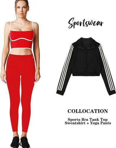 Vista 5 de Move With You Sujetador deportivo sin mangas con tirantes delgados, acolchado, cuello cuadrado, doble capa, entrenamiento, fitness, básico, crop tops