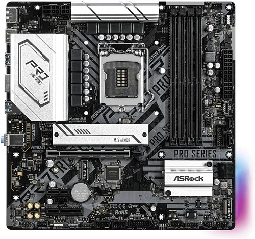 Vista 2 de ASRock H570M Pro4 Compatible con CPU Intel de 10ª y 11ª generación (LGA1200) con chipset H570 MicroATX placa base