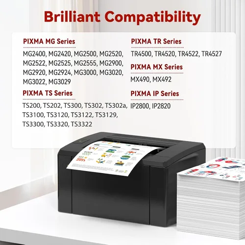 Vista 2 de Cartucho de tinta de color 246XL compatible con Cannon CL-246 246 XL CL-246XL para Canon PIXMA TR4520 TS302 MG2525 TR4527 TS3322 MG3022 MX490 TS202