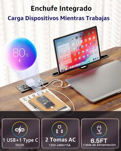 Vista 4 de Escritorio de pie de altura ajustable para almohadilla para caminar Marrón