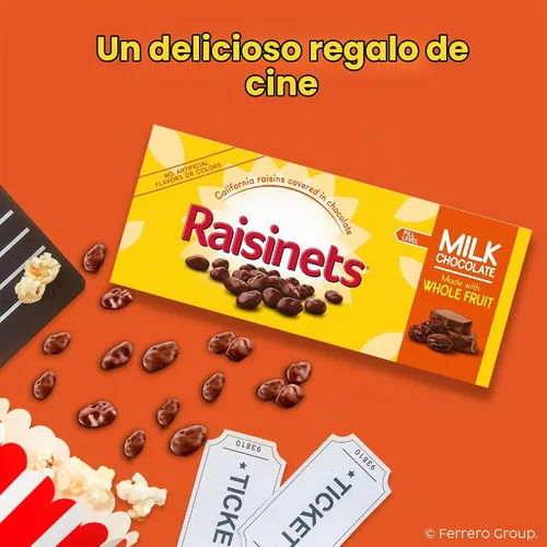 Vista 8 de Caja de dulces de pasas cubiertas de chocolate con leche de pasas para cine de pasas, paquete de 15 Sweet treat for snacking, chocolate raisins