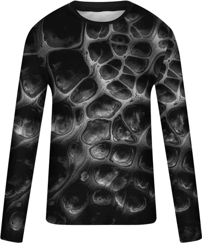 Vista 5 de Muscle Shirts for Men Big and Tall Long Sleeve Casual Loose Pullover 3D Print Graphic Tees Crewneck Sweatshirts