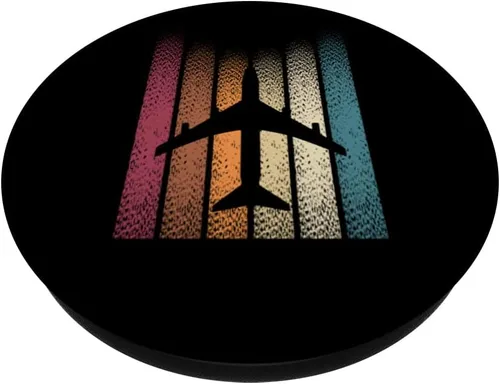 Vista 2 de Vintage Retro Airplane Pilot Gift Idea for Men Stewart PopSockets Swappable PopGrip