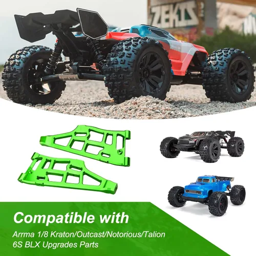 Vista 3 de Brazos de suspensión inferiores delanteros de aluminio para Arrma 1/8 Kraton/Outcast/Notorious/Talion 6S BLX, piezas de actualización, reemplaza