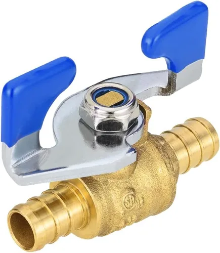 Vista 13 de 1 válvula de bola EFIELD de 1/2 pulgada de púa Pex, nivel de mariposa azul Puerto completo de cierre de la válvula de bola,LF Latón-VALVE033(1)