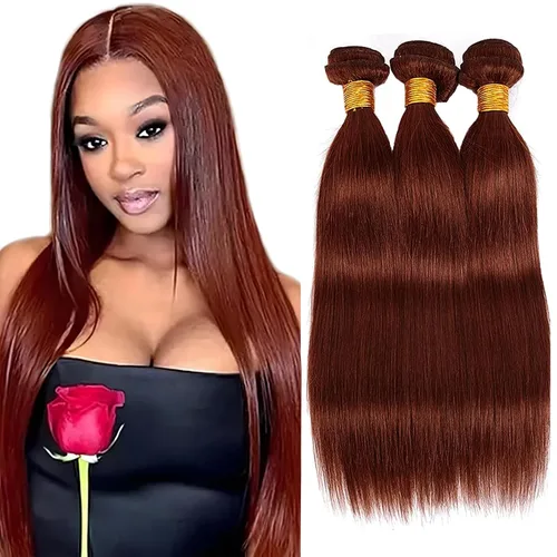 Vista 61 de Color 30 paquetes de cabello humano marrón onda del cuerpo paquetes 8 10 12 pulgadas brasileño virgen Remy extensiones de cabello humano doble trama