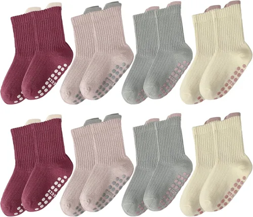 Vista 11 de 6/8 Pairs Toddler Baby Grippy Socks, Cute Seamless Non Slip Grip Ankle Socks for Toddler Girls Boys Kids, 1-5 Y