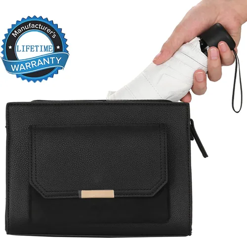 Vista 5 de GAOYAINIG - Mini paraguas pequeño con estuche de diseño ligero y compacto, perfecto para viajes, sombrilla portátil ligera para exteriores