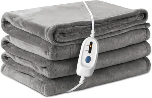 Vista 19 de LaffyLo Manta Eléctrica con Calefacción Tamaño Twin 62×84, Franela Transpirable y Lujosa, Regalo Suave y Cálido con Protección contra