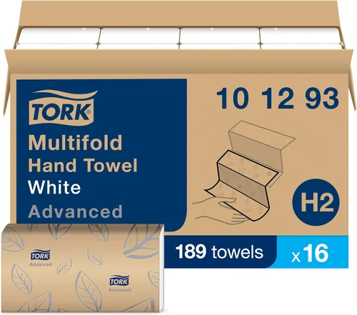 Vista 6 de Dispensador de toallas de papel plegadas Tork Xpress (acero inoxidable) y toallas de mano suaves plegadas Tork Xpress (paquete de 16)