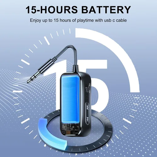 Vista 8 de Receptor transmisor Bluetooth 5.4 2 en 1/Mini adaptador de audio inalámbrico portátil para TV/avión/gimnasio a auriculares inalámbricos de baja