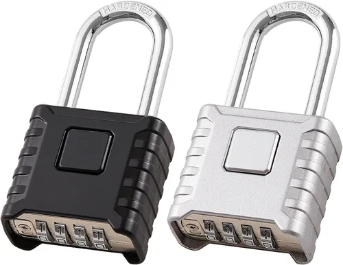 Vista 8 de Cerradura de combinación de 4 dígitos de alta resistencia, gran resistencia, desbloqueo con un toque, función antierror, candado impermeable de alta
