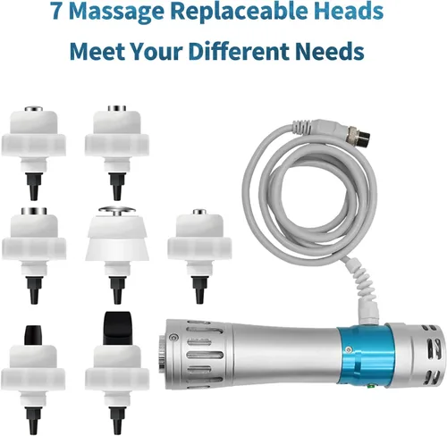 Vista 8 de Shockwave Therapy Body Massager Machinie con 7 cabezales de masaje HUANSHI