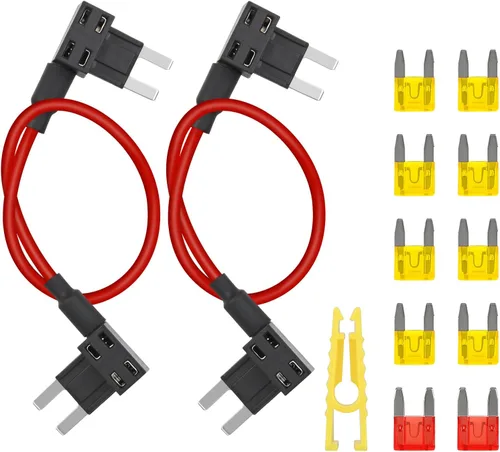 Vista 14 de Nilight - 50034R - Adaptador de fusible de 12 V para automóvil Add-A-Circuit, mini Atm Apm Blade Fuse Holder con 120 piezas Mini Blade Fusible