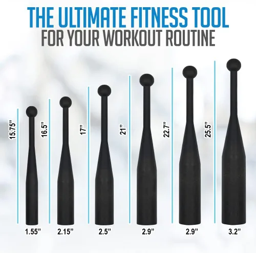Vista 2 de Logest Steel Mace Club de Ejercicio - Mazas Indias de Acero Resistente Perfectas para Entrenamiento de Fuerza y Rehabilitación Mejora el Agarre