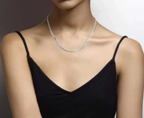 Vista 5 de Miabella Collar de Cadena de Eslabones Cubanos de Plata de Ley 925 Italiana de 5 mm con Corte de Diamante para Hombres y Mujeres, Fabricado en Italia