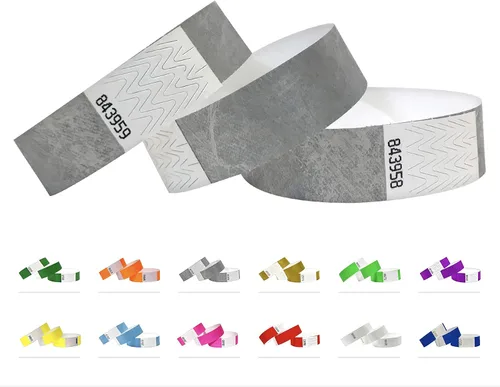 Vista 3 de Pulseras Tyvek – Paquete de 500 pulseras Tyvek de 3/4 pulgadas para eventos Rosado