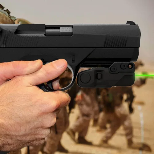 Vista 9 de Sub Compact Tactical Rail Mount Low Profile Laser Sight para pistola rifle de pistola, accesorio de batería recargable táctil magnético USB