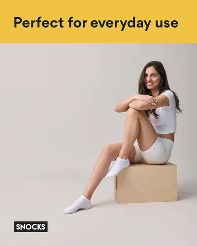 Vista 4 de Snocks S-XL - 6 pares de calcetines tobilleros para mujeres y hombres - Calcetines tobilleros transpirables para mujer y calcetines de tobillo