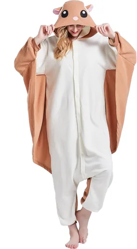 Vista 3 de Pijama mameluco para adultos, disfraz unisex de animales de Halloween, ropa de dormir para hombres y mujeres, traje de cosplay cómodo y divertido