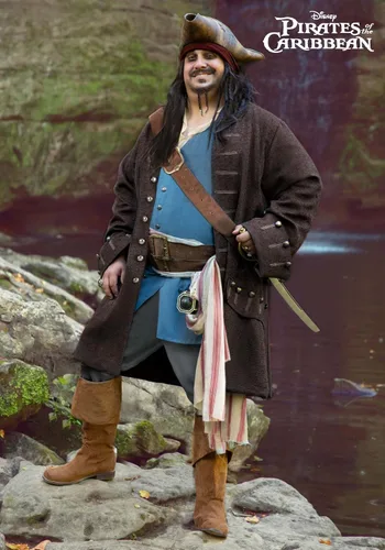 Vista 2 de Disfraz auténtico de Captain Jack Sparrow para hombre de talla grande