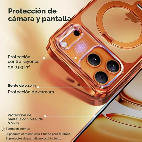 Vista 10 de CASEKOO Funda para iPhone 17 Pro con soporte magnético giratorio de 360º, compatible con MagSafe, protección militar de 17 pies, diseño brillante