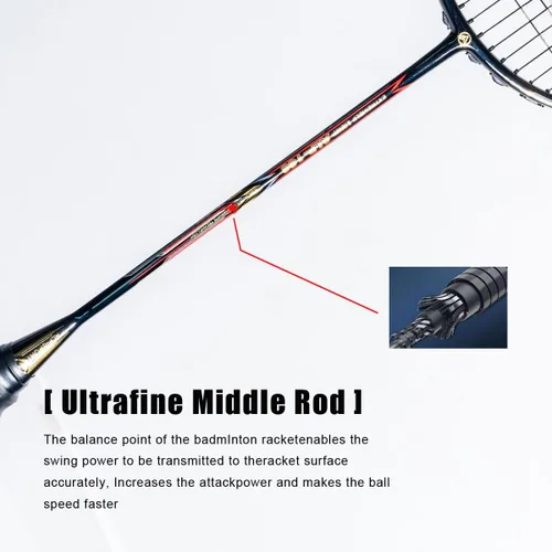 Vista 6 de ALP-188 Air 10U G5 - Juego de 2 raquetas de bádminton de fibra de carbono profesional súper ligeras para deportes al aire libre, incluye 1 bolsa