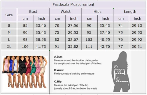 Vista 4 de Fastkoala Vestido sexy de satén con tirantes delgados para mujer, cuello en V, espalda descubierta, entallado, mini vestido de fiesta