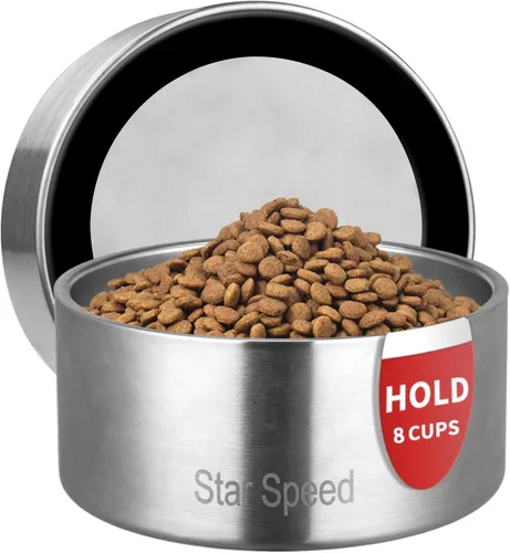 Vista 10 de StarSpeed - Cuencos aislados de acero inoxidable para perros de 24 onzas (color negro)