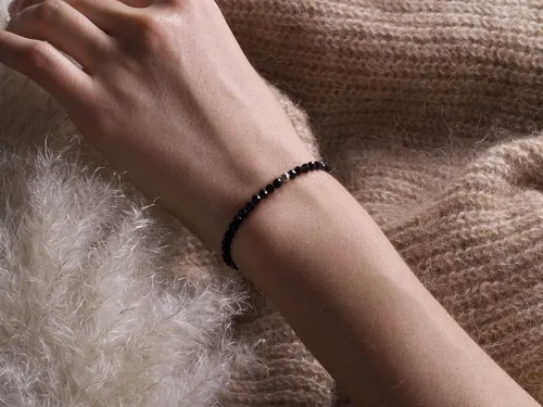 Vista 3 de BERGERLIN - Pulsera de piedra real natural con perla de plata de ley 925, piedras facetadas de 532de pulgada, pulseras genuinas con calidad