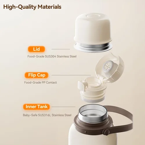 Vista 9 de Calentador de botellas portátil, 12000 mAh de larga duración, calentamiento rápido de 3 minutos para leche materna/fórmula/agua, control preciso
