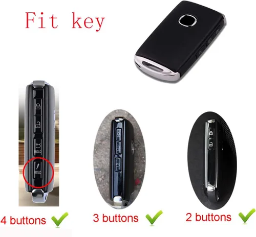 Vista 2 de Royalfox (TM) - Funda rígida de PC para llave de control remoto de 2/3/4 botones, con botón lateral inteligente, sin llave, para Mazda 3, 3 Todo
