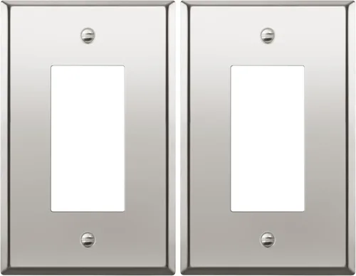 Vista 50 de LIDER Placa decorativa de pared de metal para interruptor o receptáculo, cubierta de salida de acero inoxidable, resistente a la corrosión