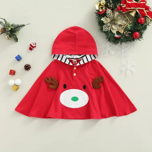 Vista 2 de Chirsmtas - Conjunto de gorro con capucha y cierre de botón unisex para otoño e invierno