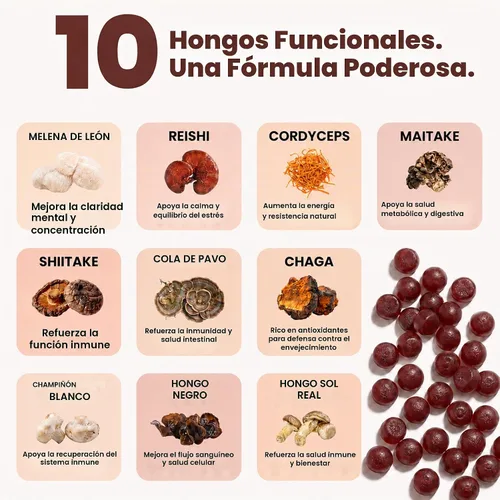 Vista 3 de Gomitas transparentes de hongos para adultos, suplemento de concentración