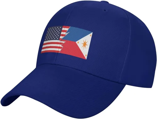 Vista 13 de Flag of Negros Republic and America Baseball Cap for Men Women Hat Adjustable Solid Color Trucker Hats