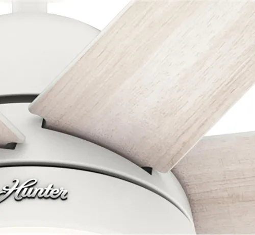 Vista 11 de Hunter Ventilador de techo blanco mate con WiFi de 60 pulgadas con kit de luz LED y control de pared