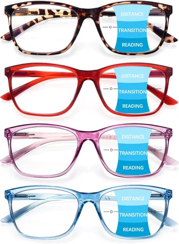 Vista 7 de COJWIS Progressive Multifocus Reading Glasses Blue Light Blocking for Women Men Spring Hinge Computer Readers