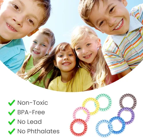 Vista 6 de Pulseras sensoriales antiestrés para niños y niñas, paquete de 8 pulseras elásticas de bobina para niños con autismo, TDAH, SPD o necesidades
